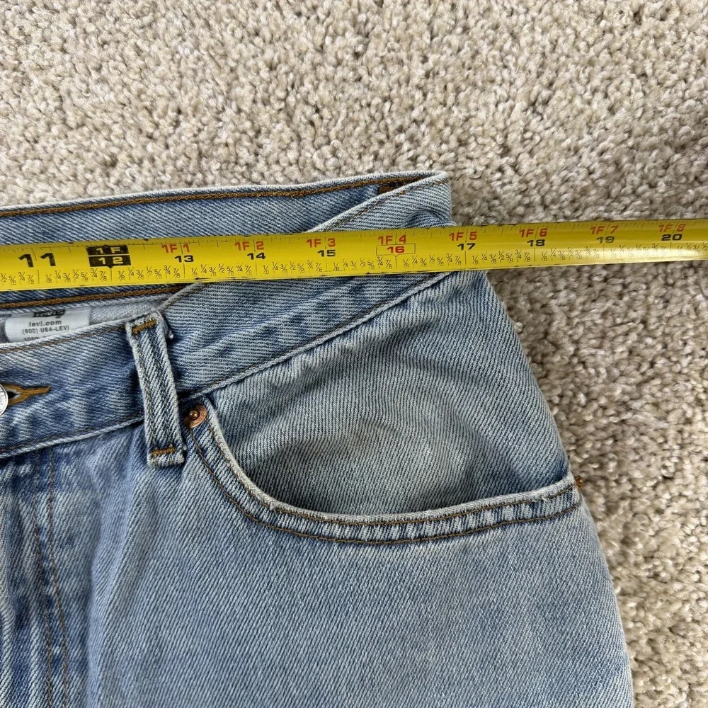 Y2K Levis 505 Jeans Mens 36x32 Light Wash Blue Denim Regular Straight Casual